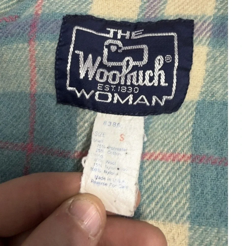 Vintage woolrich Pink Utility Parka Jacket‎ Plaid Lined Hooded Field Coat Rose